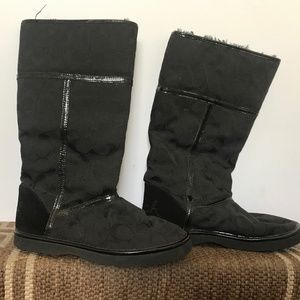 COACH Black Boots warm and cozy! 35 5.5